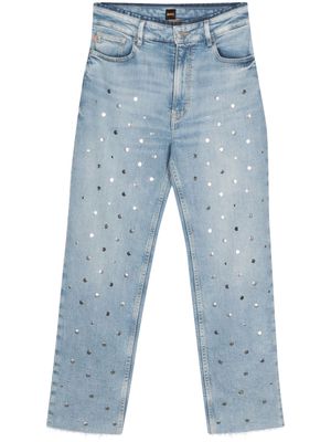 BOSS stud-detail tapered jeans - Blue