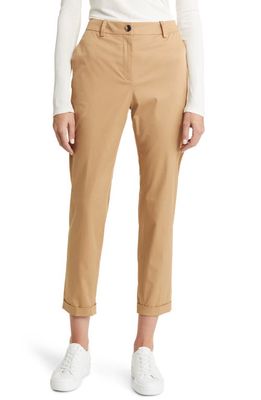 BOSS Tachinoa Stretch Cotton Ankle Pants in Iconic Camel