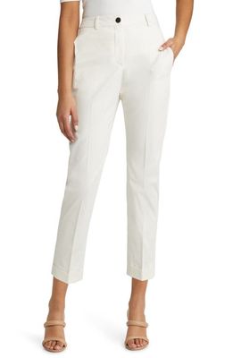 BOSS Tachinoa Stretch Cotton Ankle Pants in Soft Cream