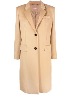 BOSS tailored virgin wool coat - Brown