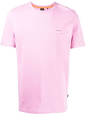 BOSS Tales logo-patch T-shirt - Pink