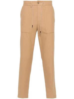 BOSS tapered-leg drawstring trousers - Brown