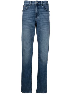 BOSS tapered-leg mid-waist jeans - Blue