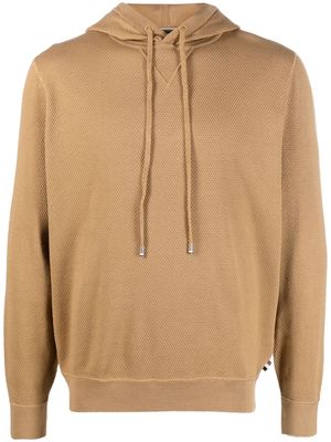 BOSS textured cotton hoodie - Neutrals