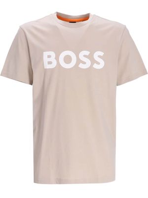 BOSS Thinking 1 logo-print cotton T-shirt - Neutrals