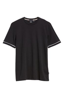 BOSS Tiburt Tipped T-Shirt in Black