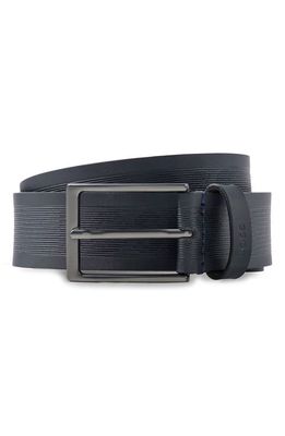 BOSS Tillo Leather Belt in Dark Blue