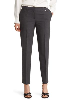 BOSS Tiluna Stretch Wool Slim Fit Trousers in Charcoal