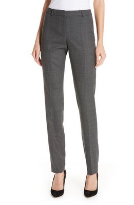 BOSS Tilunana Geometric Stretch Wool Blend Suit Trousers in Grey Fantasy