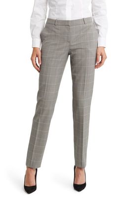 BOSS Tilunana Plaid Wool Pants in Grey Miscellaneous
