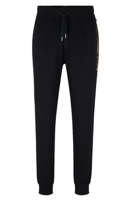 BOSS Tracksuit Cotton Blend Pajama Joggers in Black