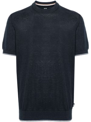 BOSS Tramonte fine-knit T-shirt - Blue
