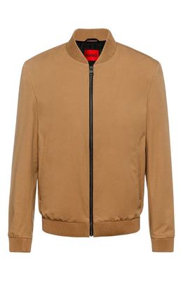 BOSS Ukashi Stretch Cotton Jacket in Brown