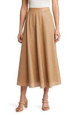 BOSS Vaplitana Perforated Faux Leather Skirt in Iconic Camel