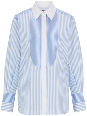 BOSS vertical-striped cotton shirt - White