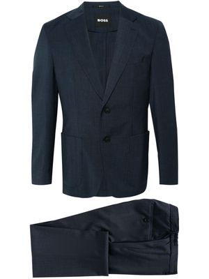 BOSS virgin-wool single-breasted suit - Blue