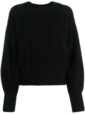 BOSS waffle-knit cotton-silk jumper - Black