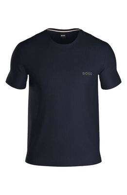 BOSS Waffle Knit Lounge T-Shirt in Dark Blue