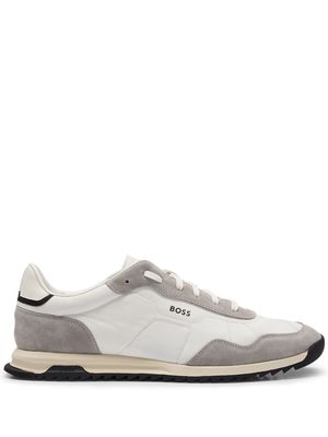 BOSS washed-effect low-top sneakers - Grey