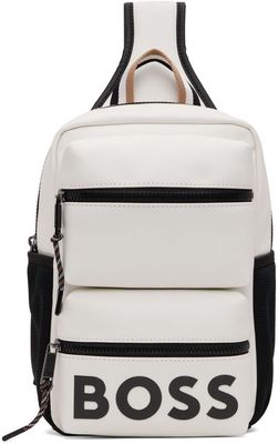 BOSS White Logo Backpack
