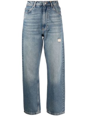 BOSS wide-leg faded-effect jeans - Blue