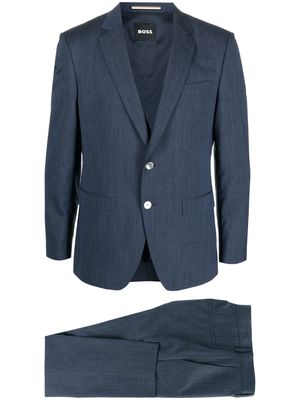 BOSS wool-blend single-breasted suit - Blue