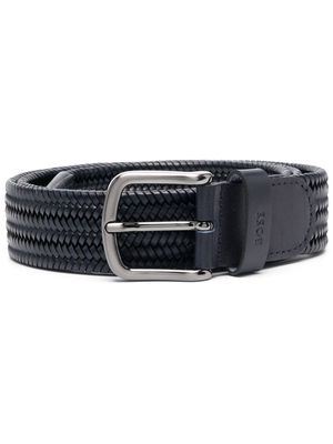 BOSS woven leather belt - Blue