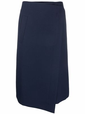 BOSS wrap-design midi-skirt - Blue