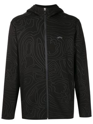 BOSS x AJBXG reflective-detail hoodie - Black