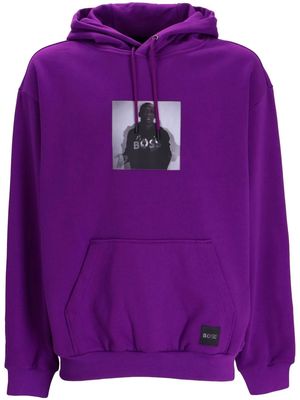 BOSS x Khaby graphic-print pullover hoodie - Purple