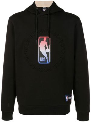 BOSS x NBA logo-embossed hoodie - Black