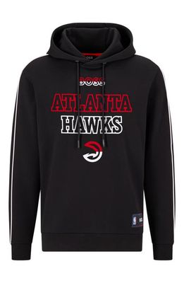 BOSS x NBA Wbounce Logo Hoodie in Charcoal - Atlanta Hawks