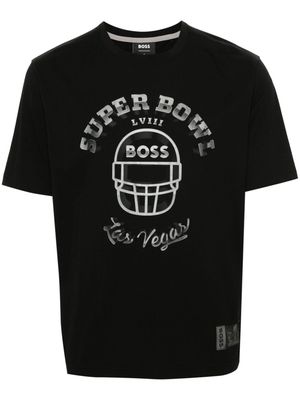 BOSS x NFL graphic-print cotton T-shirt - Black