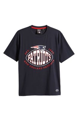 BOSS x NFL Stretch Cotton Graphic T-Shirt in New England Patriots Dark Blue