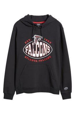 BOSS x NFL Touchback Atlanta Falcons Graphic Hoodie in Charcoal