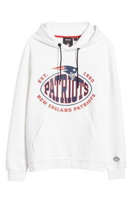 BOSS x NFL Touchback Graphic Hoodie in New England Patriots White