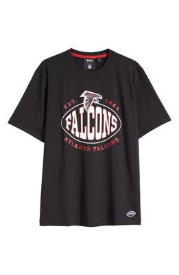 BOSS x NFL Trap Falcons Logo Graphic T-Shirt in Charcoal