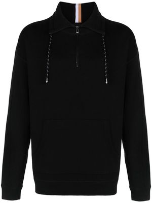 BOSS zip-up cotton-blend jumper - Black