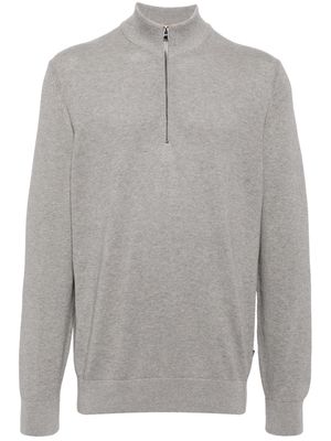 BOSS zip-up cotton jumper - Grey