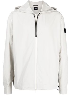 BOSS zip-up hooded jacket - White