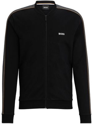 BOSS zip-up jersey sweatshirt - Black