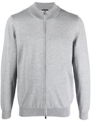 BOSS zip-up knitted jumper - Grey