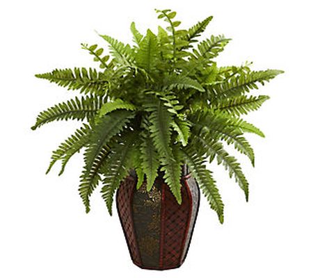 Boston Fern Plant in Decorative Planter by Near ly Natural