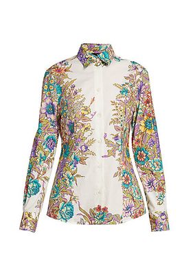 Botanical-Print Cotton-Blend Shirt