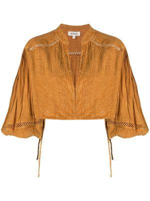 BOTEH cropped long-sleeve blouse - Orange