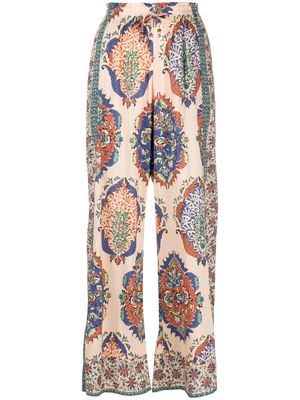 BOTEH graphic-print wide-leg palazzo trousers - Neutrals