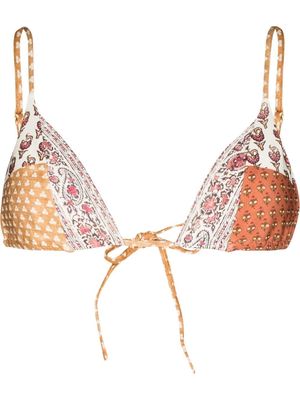 BOTEH paisley-print bikini top - White