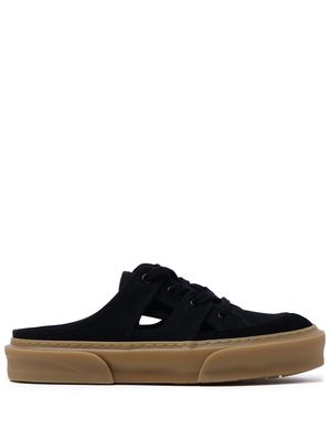 Both cut-out suede mules - Black