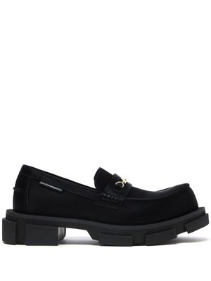 Both Gao chain-embellished faux-leather loafers - Black