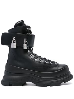 Both Gao Eva padlock-detail boots - Black
